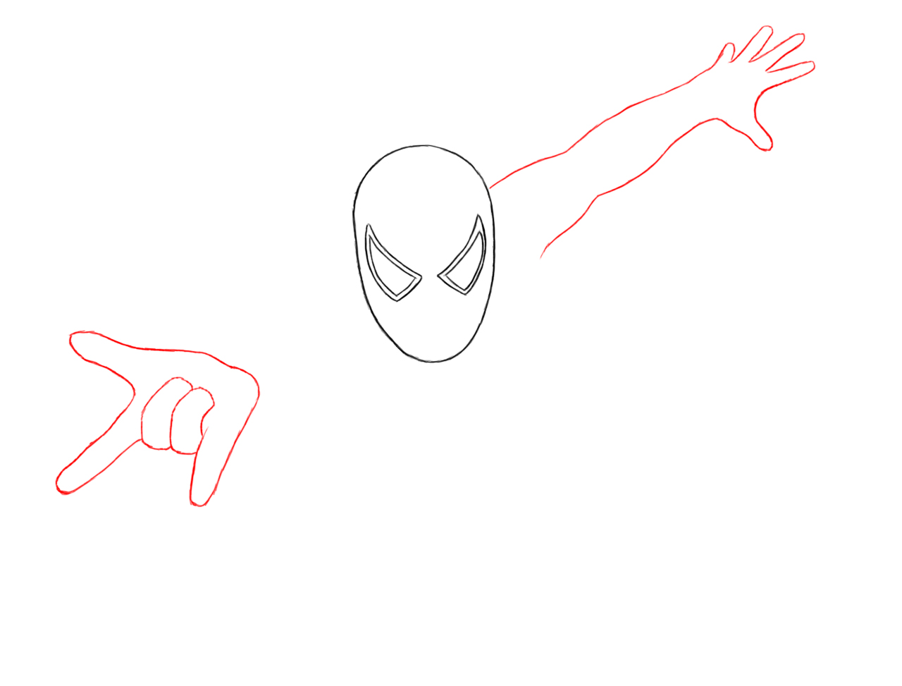 Spider man hand drawing